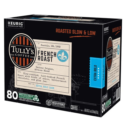 Tully's Coffee French Roast K-Cup Pods, 80-count