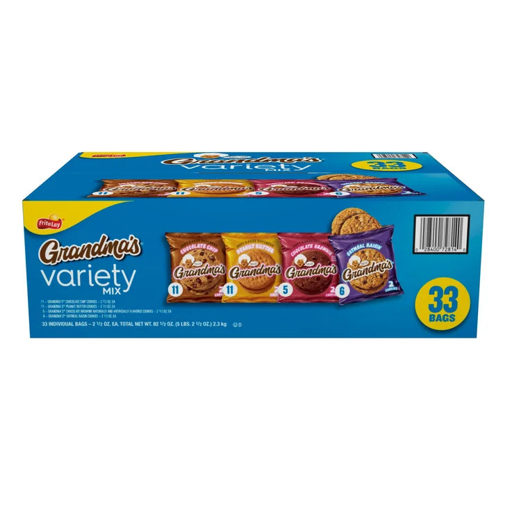 Grandma's Cookies, Variety Pack, 2.5 oz, 33-count