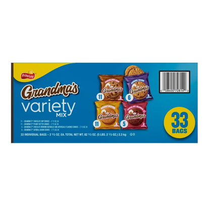 Grandma's Cookies, Variety Pack, 2.5 oz, 33-count