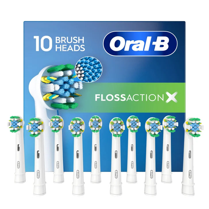 Oral-B Floss Action Replacement Electric Toothbrush Heads, 10-count