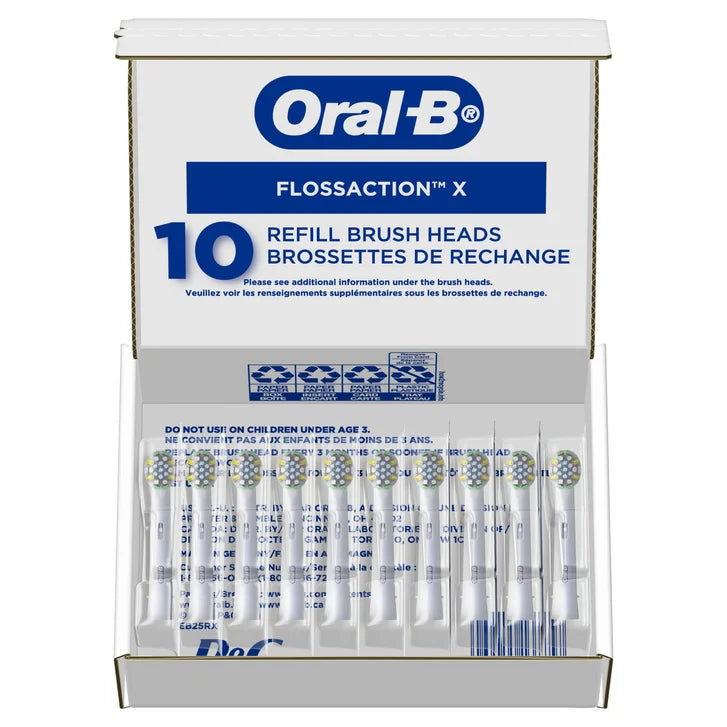 Oral-B Floss Action Replacement Electric Toothbrush Heads, 10-count