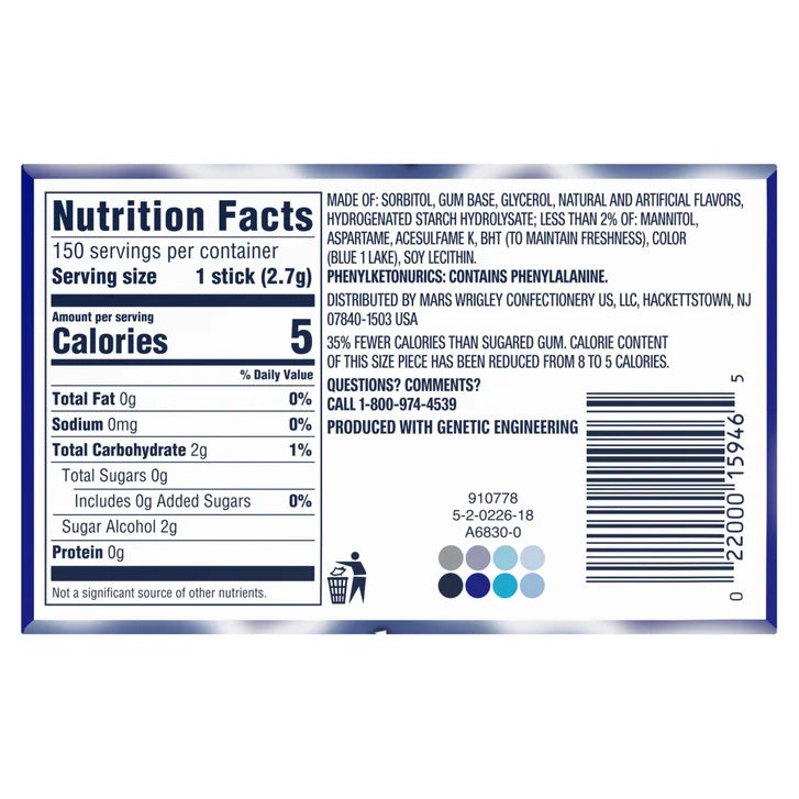 Extra Sugar Free Chewing Gum, Winterfresh, Slim Pack, 15 Sticks, 10-Count