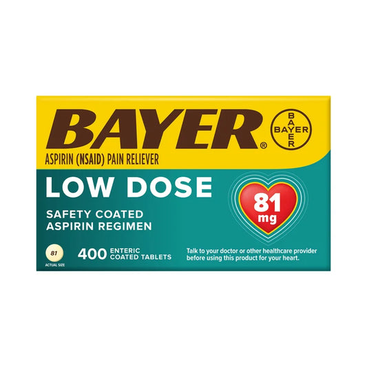 Bayer Aspirin Regimen Low Dose 81 mg., 400 Enteric Coated Tablets