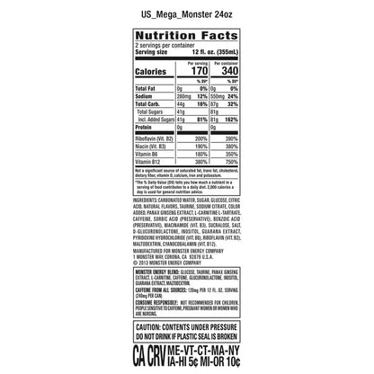 Monster Energy Drink, 24 fl oz, 12-count
