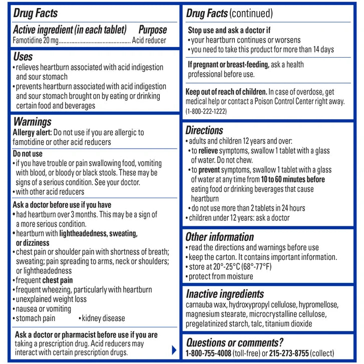 Pepcid AC Maximum Strength Famotidine 20 mg, 100 Tablets