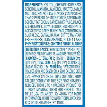 Mentos Pure Fresh Sugar Free Gum, Fresh Mint, 15 Pieces, 10-count