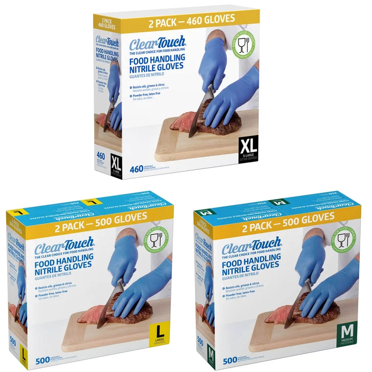 Clear-Touch Food Handling Nitrile Gloves, 500-count