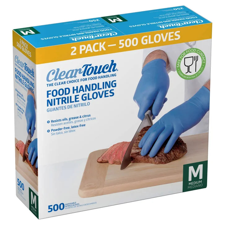 Clear-Touch Food Handling Nitrile Gloves, 500-count