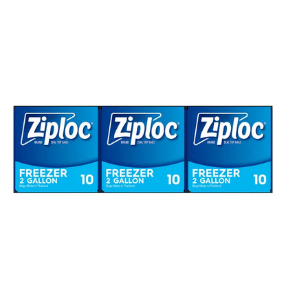 Ziploc Seal Top Freezer Bag, 2-Gallon, 10-count, 3-pack