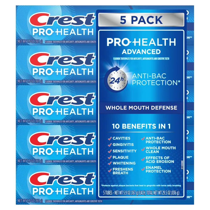 Crest Pro Health Advanced Toothpaste, 5.9 oz, 5-pack