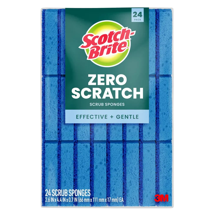 Scotch-Brite Zero Scratch Sponge, 24-count