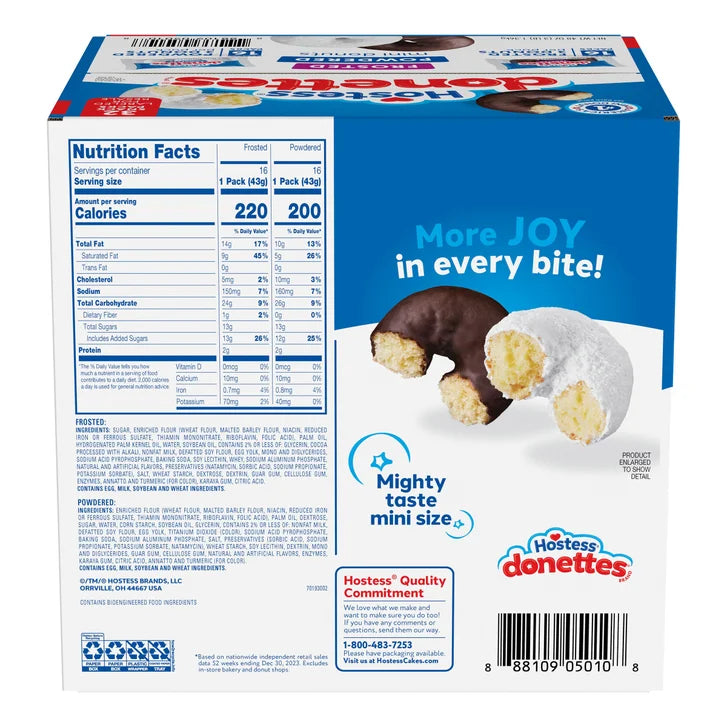 Hostess Donettes, Variety Pack, 1.52 oz, 32-count