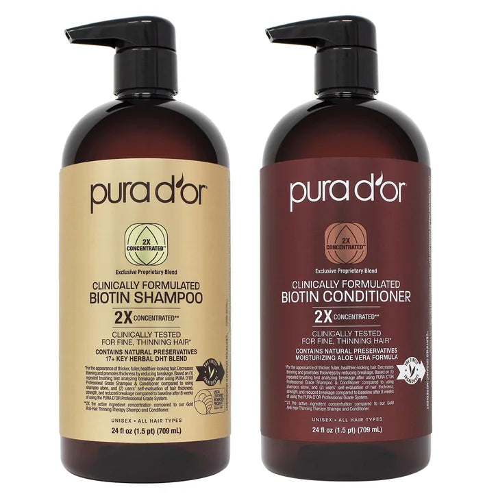 Pura d'or Salon Inspired Biotin Shampoo & Conditioner Set