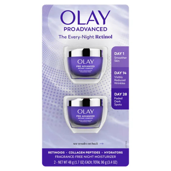 Olay Pro Advanced Retinol Complex Night Moisturizer, 1.7 oz, 2-pack