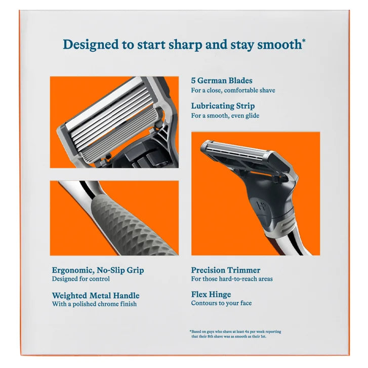 Harry's Chrome Edition Razor Set 13 Cartridges + 1 Handle