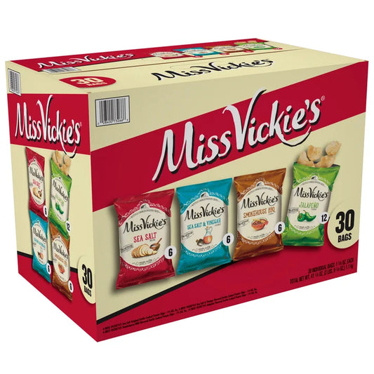 Miss Vickie’s Kettle Cooked Potato Chips, 1.38 oz, Variety Pack, 30-count
