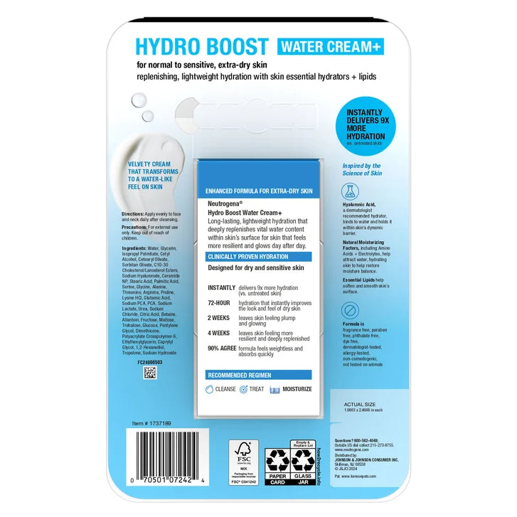 Neutrogena Hydro Boost Water Cream, 1.7 fl oz, 2-pack