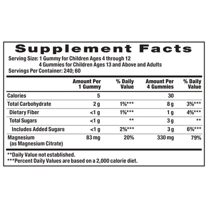 Natural Vitality Calm Magnesium Citrate, 240 Gummies