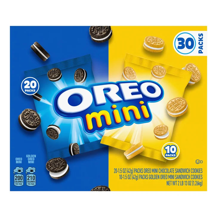Oreo Mini Sandwich Cookies, Variety Pack, 1.5 oz, 30-count