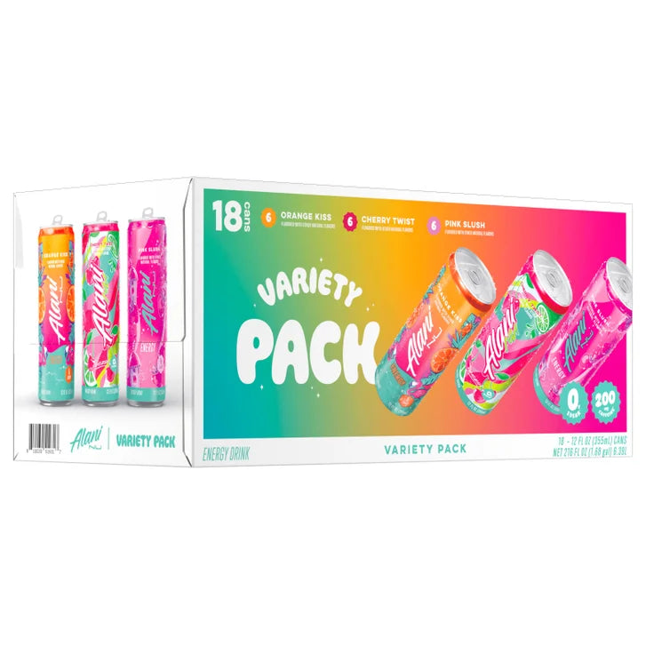 Alani Nu Energy Drink, Variety Pack, 12 fl oz, 18-count