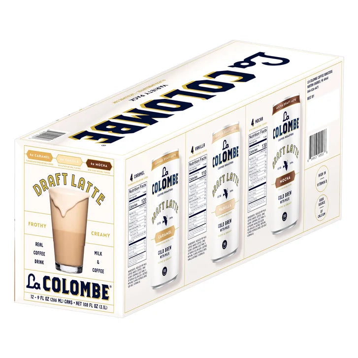 La Colombe Draft Latte Cold Brew Coffee, Variety Pack, 9 fl oz, 12-count