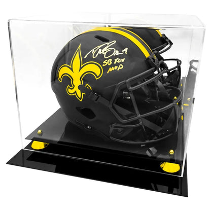 Drew Brees Autographed New Orleans Saints Black Eclipse Full Size Speed Replica Helmet "SB XLIV MVP"