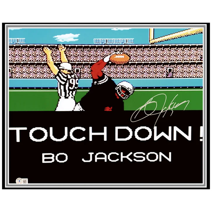 Bo Jackson Autographed Framed Nintendo Tecmo Bowl Photo with NES Controller - Beckett Authenticated