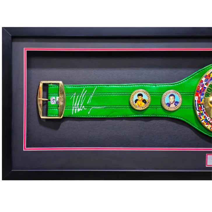 Mike Tyson Autographed Framed WBC World Championship Green Belt - Beckett Authenticated
