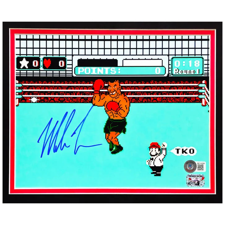 Mike Tyson Autographed Framed 11” x 14” Nintendo Punch-Out!! Photo with NES Controller - Beckett Authenticated