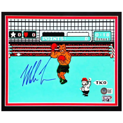 Mike Tyson Autographed Framed 11” x 14” Nintendo Punch-Out!! Photo with NES Controller - Beckett Authenticated