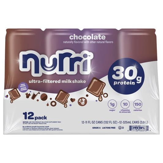 Nurri 30g Protein Shake, Chocolate, 11 fl oz, 12-pack