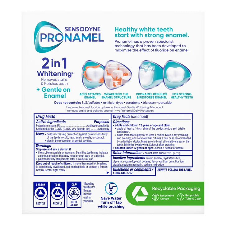 SENSODYNE Pronamel Gentle Whitening Advanced Toothpaste, 6.5 oz, 4-pack