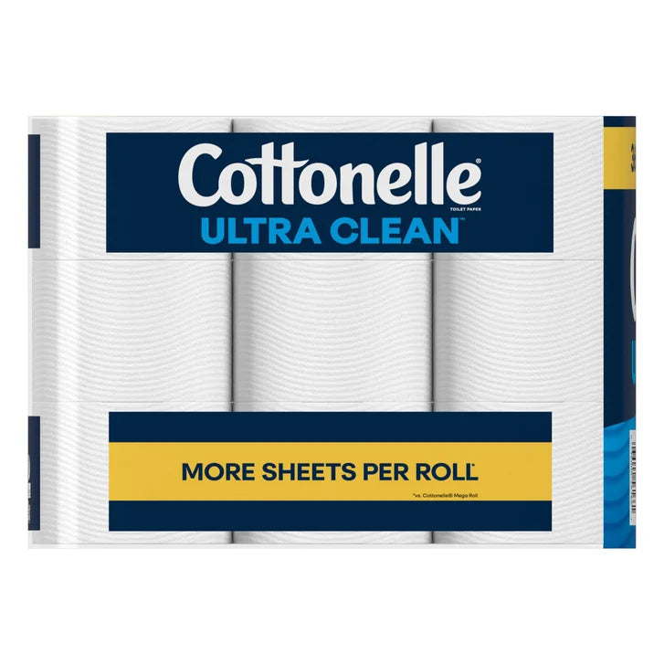 Cottonelle Ultra Clean Bath Tissue, 1-Ply, 313 Sheets, 36 Rolls