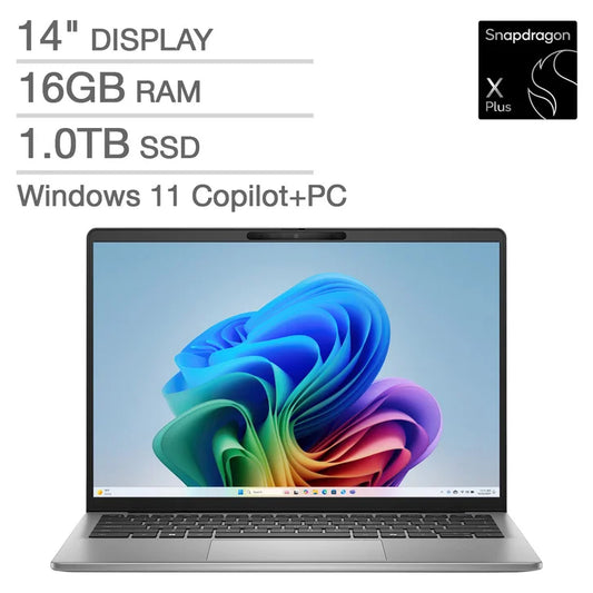 Dell Inspiron 14" Copilot+ Laptop - Snapdragon X Plus Processor (8 Core) - 1920 x 1200 - Windows 11