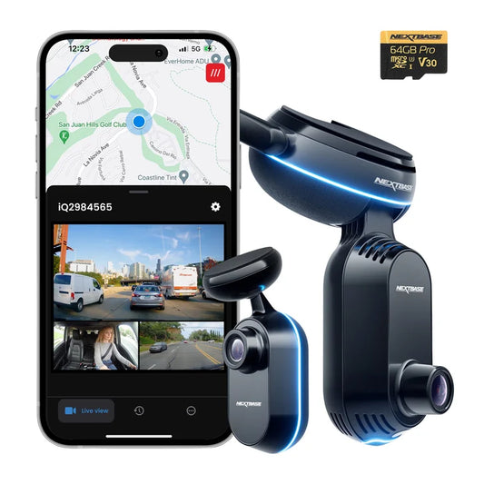 Nextbase iQ 2K Smart Dash Cam + Rear Window Camera Bundle