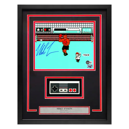 Mike Tyson Autographed Framed 8” x 10” Nintendo Punch-Out!! Photo with NES Controller - Beckett Authenticated