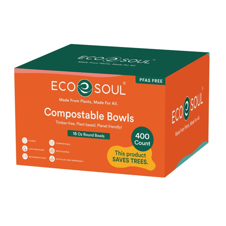 EcoSoul Compostable 16 oz Bowls, 400-count