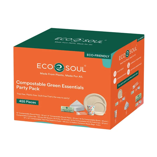 EcoSoul Compostable Green Essentials Party Pack, 455-count