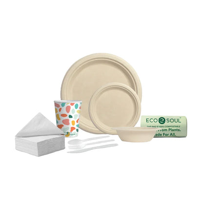 EcoSoul Compostable Green Essentials Party Pack, 455-count