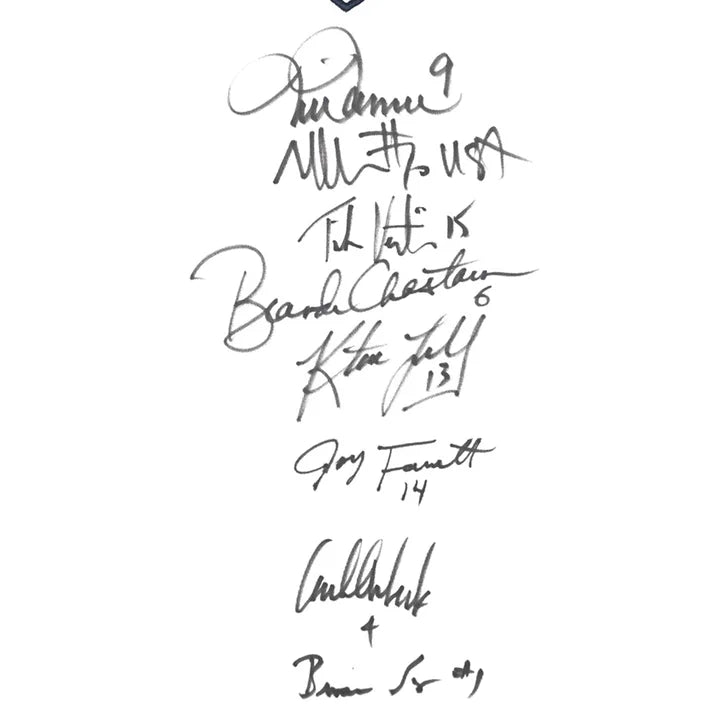 1999 World Cup Champion Team USA Women's Soccer Team Autographed Framed White Nike Jersey with 8 Signatures - Beckett Authenticated