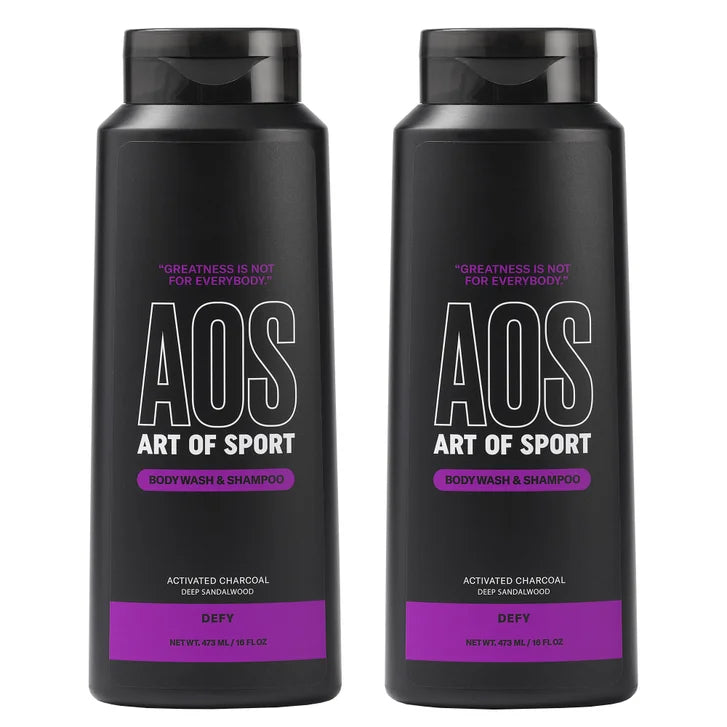 Art of Sport Men's 2-in-1 Body Wash and Shampoo, Defy, 16 fl oz, 2-pack