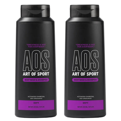 Art of Sport Men's 2-in-1 Body Wash and Shampoo, Defy, 16 fl oz, 2-pack