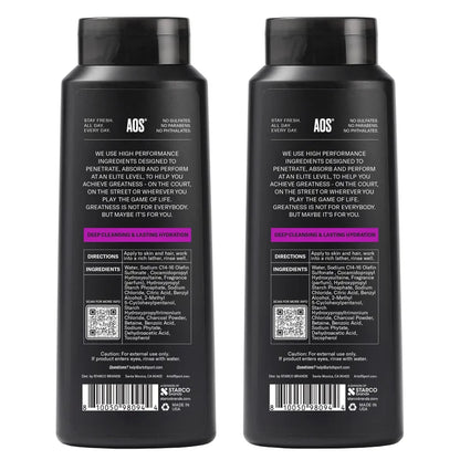 Art of Sport Men's 2-in-1 Body Wash and Shampoo, Defy, 16 fl oz, 2-pack