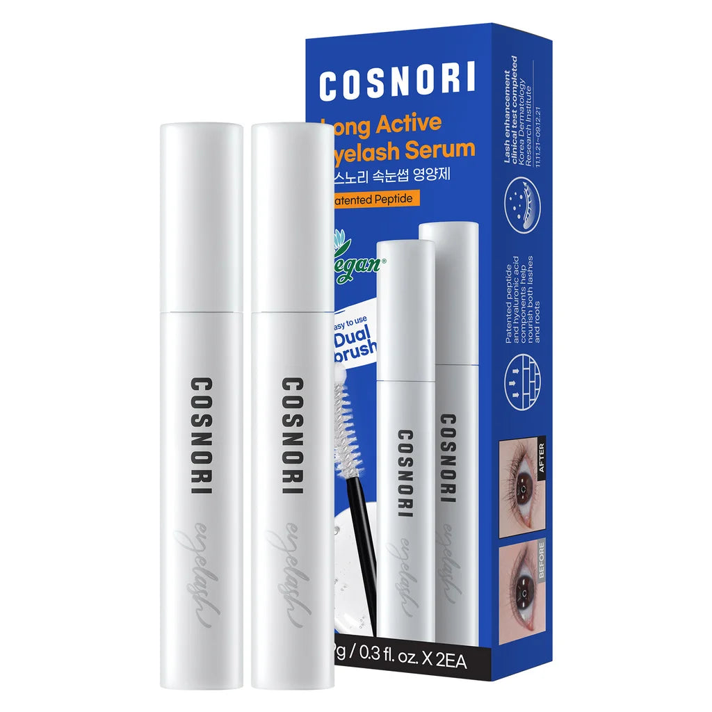 COSNORI Long Active Eyelash Serum, 0.31 fl oz, 2-pack