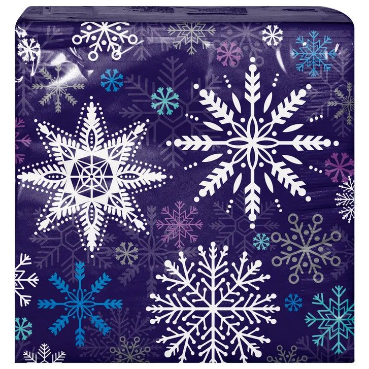 Artstyle Paper Plate & Napkin Bundle, Freezing Snowflakes, 200-count