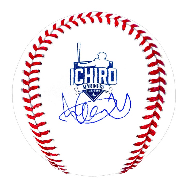Ichiro Suzuki Autographed Official MLB Baseball Seattle Mariners Hall of Fame Logo Display Case IS Holo Authenticated