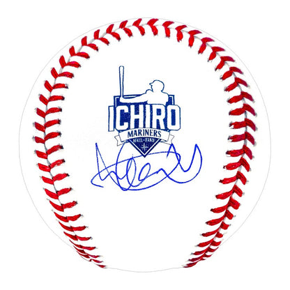 Ichiro Suzuki Autographed Official MLB Baseball Seattle Mariners Hall of Fame Logo Display Case IS Holo Authenticated