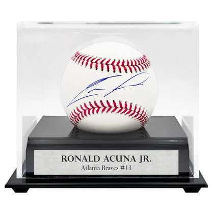 Ronald Acuna Jr. Autographed Official MLB Baseball Atlanta Braves Display Case Beckett Authenticated