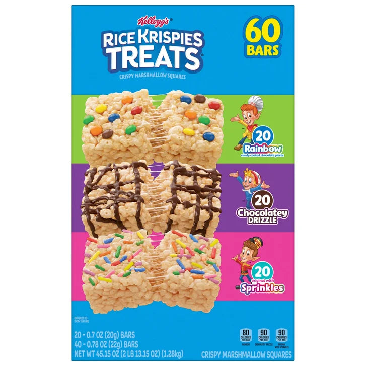 Kellogg's Rice Krispies Treats, Variety Pack, 60-count