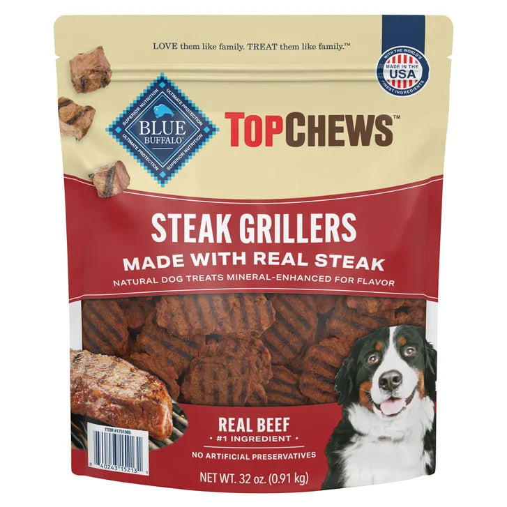 Blue Buffalo Top Chews Steak Grillers for Dogs, 32 oz